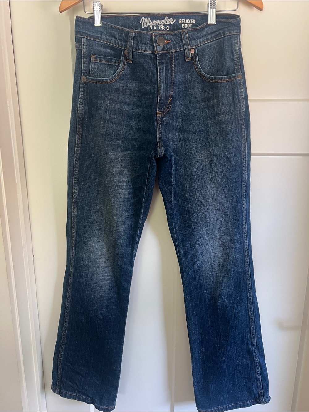 Wrangler Dark Blue Retro Relaxed Bootcut Men's Jeans 30x32